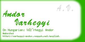 andor varhegyi business card